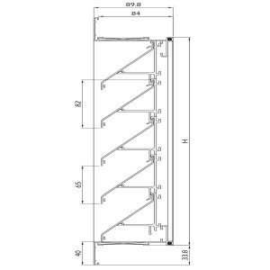 Grille de Ventilation en Aluminium Brut PAS 50HP avec moustiquaire - 800 X 800 mm