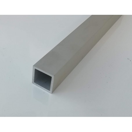 Tube carré aluminium brut 25 x 25 mm, 2 m