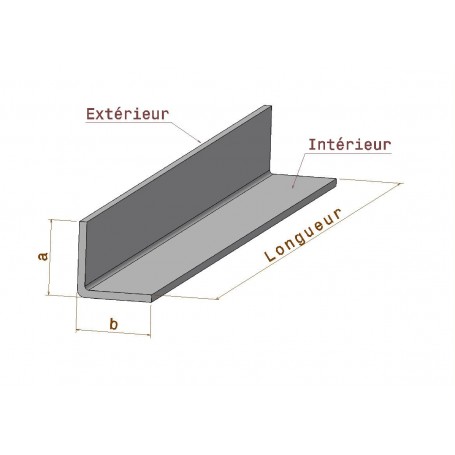 Profils en U en Aluminium Brut - section 30 x 30 x 30 - Longueur 1 Mètre