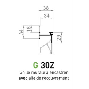 Grille de Ventilation en Aluminium laqué couleur RAL au choix PAS 30Z avec protection contre insectes - 200 x 200