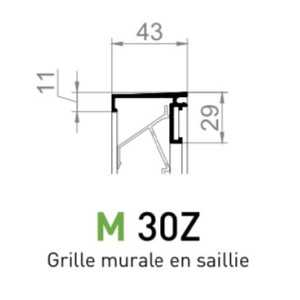 Grille de Ventilation en Aluminium Brut PAS 30Z avec protection insectes - 400 x 400 mm