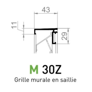 Grille de Ventilation en Aluminium Brut PAS 30Z avec protection contre insectes - 800 x 800 mm