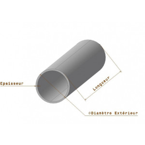 Tube rond aluminium D25 x 2 mm