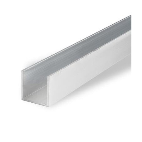 Profils en U en Aluminium Brut - section 25 x 25 x 25 - Longueur 1 mètres