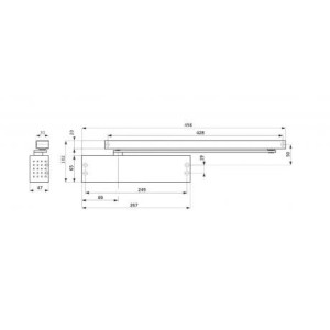 Ferme porte universel pour porte standard à glissière conforme à la NF EN 1154