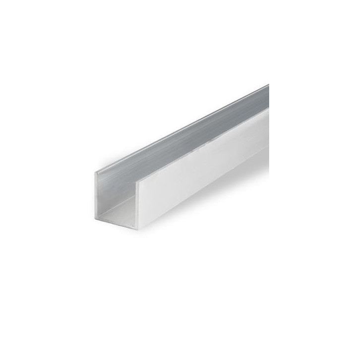 Profils en U dissymétrique en aluminium S129 - section : 25 x 11.5 x 15 mm - Longueur 1 mètre