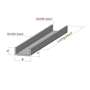 Pliage en U Tôle en Acier 75/100 prélaqué d'usine blanc ral 9010 satiné