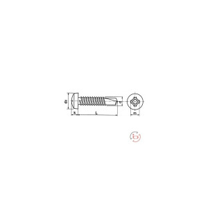 Vis autoperceuse tête cylindrique en acier 2.9 x 16 - revêtement zingué - empreinte Philips