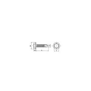 Vis autoperceuse tête hexagonale en acier 3.5 x 16 - Lot de 25 pièces