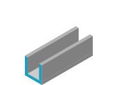 Pliage de tôle Alu, Inox, Acier en U 2 plis sur mesure 3000mm max